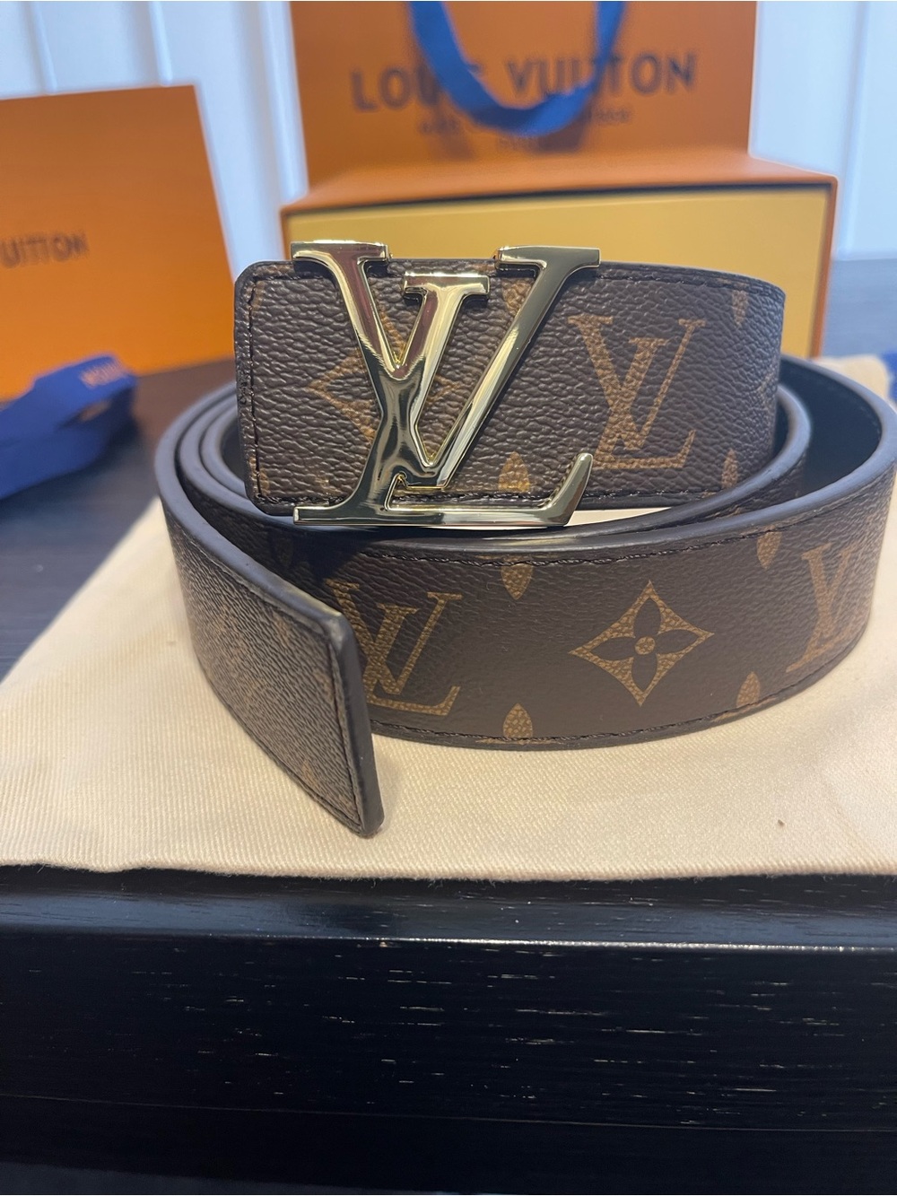 Louis Vuitton Men's Monogram Reversible LV Initiales Belt - Brown/Black 36/38 - Picture 2 of 16